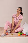 Sweet Moon Knit Cotton Pyjama Set - Pastel Pink  — thumbnail 5